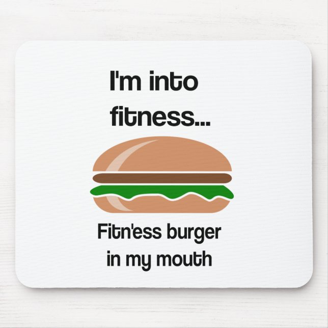 Fitness-Burger-lustiges Zitat Mousepad (Vorne)