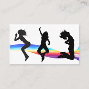 Fitness Business Card Rainbow Wave Dance Visitenkarte