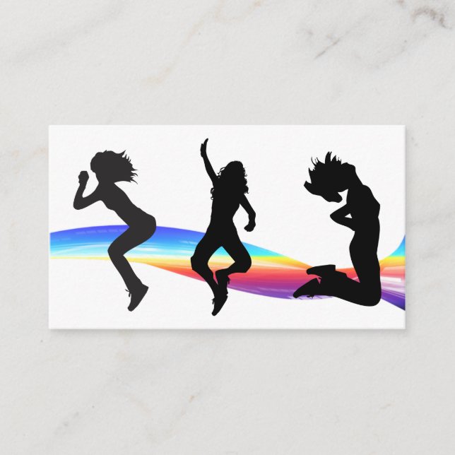 Fitness Business Card Rainbow Wave Dance Visitenkarte (Vorderseite)