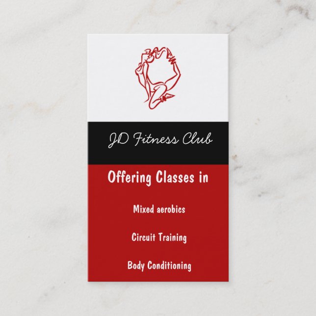 Fitness Business Cards Visitenkarte (Vorderseite)