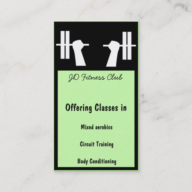 Fitness Business Cards Visitenkarte (Vorderseite)