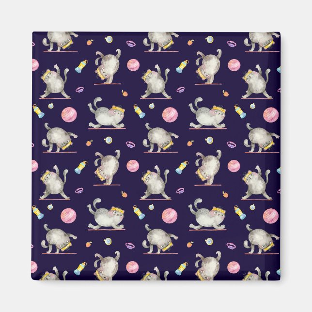 Fitness Cat Magnet (Vorne)