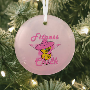 Fitness Chick #8 Ornament Aus Glas