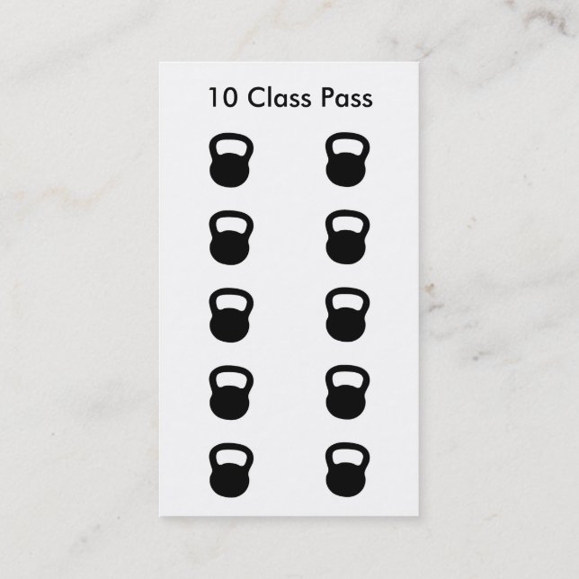 Fitness Class Business Card 10 Class Pass Card Treuekarte (Rückseite)