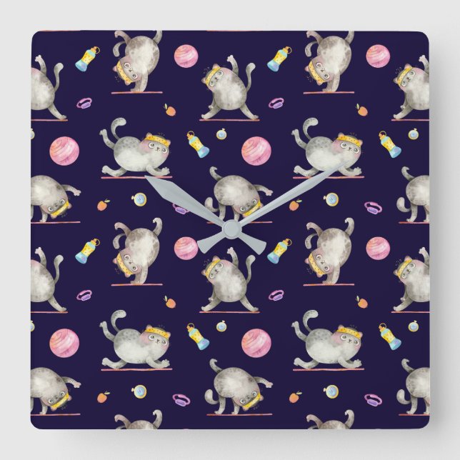 Fitness Clock Wall Clock Quadratische Wanduhr (Vorderseite)