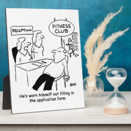 Fitness Club Mitglied ist abgenutzt Fotoplatte