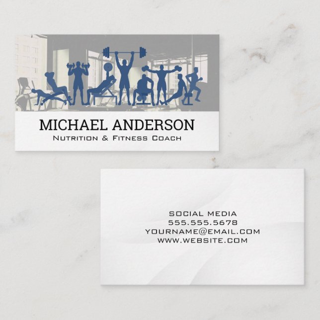 Fitness Coach | Ernährungsberaterin | Workout-Übun Visitenkarte (Vorne/Hinten)
