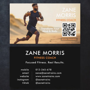 Fitness-Coach-Foto-QR-Code Visitenkarte