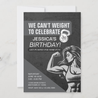 Fitness Crossfit Weight Workout Geburtstagsparty Einladung