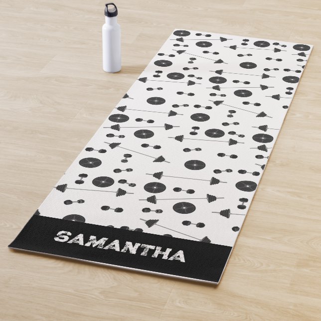 Fitness der Gewichtsausbildung Name der Bodybuildi Yogamatte (Beispiel)