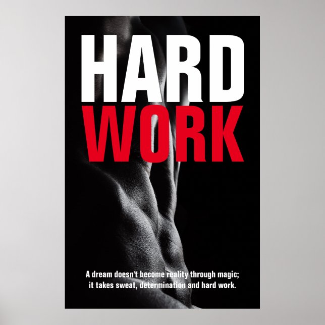 Fitness der harten Arbeit Bodybuilding Motivierend Poster (Vorne)