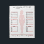 Fitness der Zielkörpermessungen Notizblock<br><div class="desc">Fitness für das Zielkörpermessgerät für Mädchen. Protokollieren Sie Ihren Fortschritt jede Woche mit diesem Body Mass Tracker Notizblock. Rosa Version.</div>