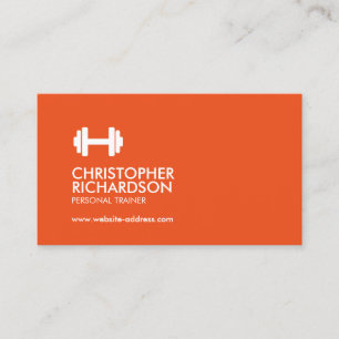 Fitness des Dumbell-Logos Personal Trainer Orange/ Visitenkarte