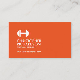 Fitness des Dumbell-Logos Personal Trainer Orange/ Visitenkarte