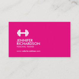 Fitness des Dumbell-Logos Personal Trainer Pink/Gr Visitenkarte