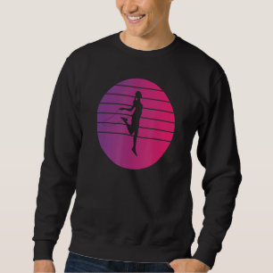 Fitness, die sich in der Sunset Jumping Rope Skipp Sweatshirt