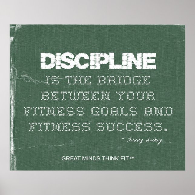 Fitness Discipline Poster im Grünen Denim (Vorne)