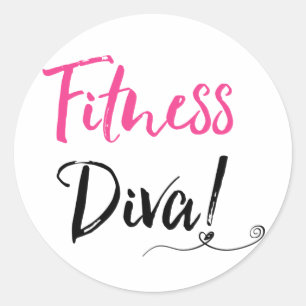 ‚FITNESS DIVA‘ RUNDER AUFKLEBER