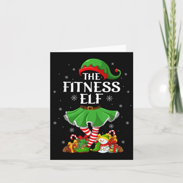 Fitness Elf Christmas Family Elf Squad Xmas Girls  Karte (Vorderseite)