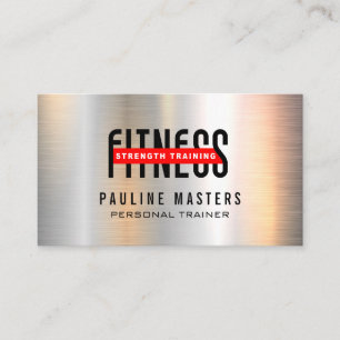 Fitness Ernährung Personal Trainer Metallisch Terminkarte