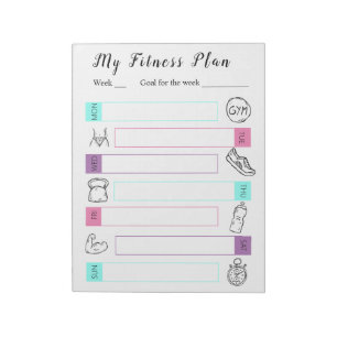 Fitness, Fitnessstudio Trainer Organisator Motivat Notizblock
