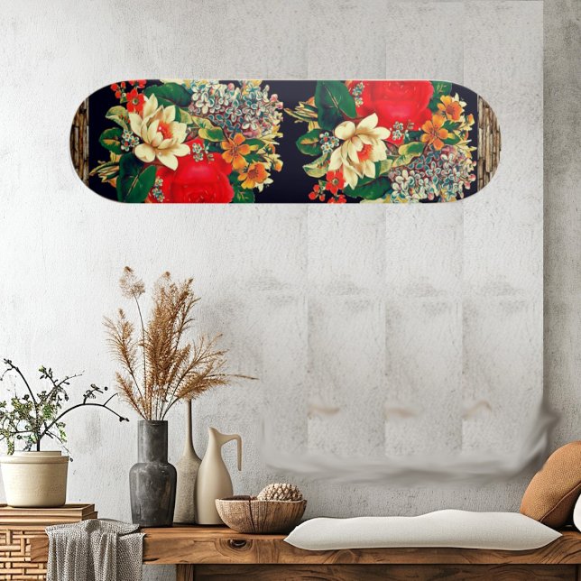Fitness Freak Floral Garden Rose Sportsperson Skateboard (Fitness Freak Floral Garden Roses Sportsperson Skateboard)