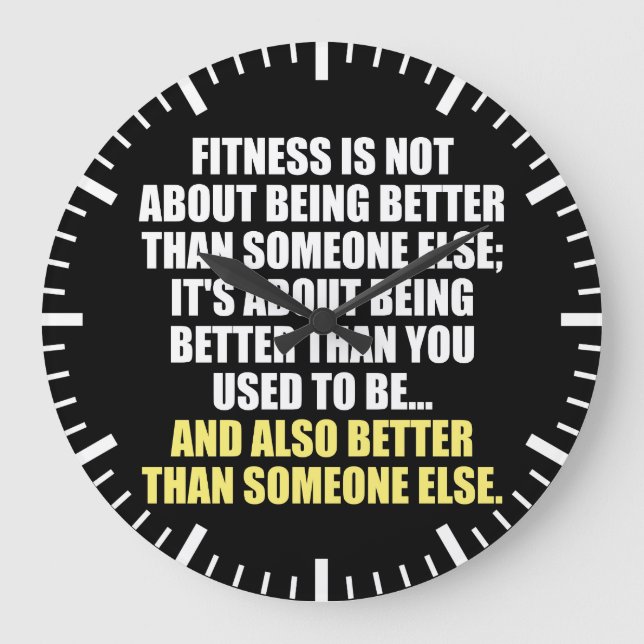 Fitness Funny Motivierend Große Wanduhr (Vorderseite)