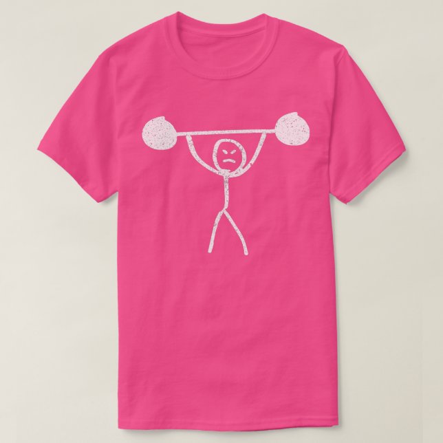 Fitness Funny Stickman Weight Lifting Squat Gym H T-Shirt (Design vorne)