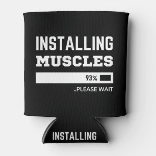 Fitness Funny Workout Installation Muskeln Dosenkühler