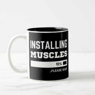 Fitness Funny Workout Installation Muskeln Zwei-To Zweifarbige Tasse
