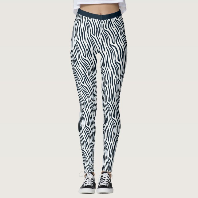 Fitness für das Muster der schwarzen und weißen Ti Leggings (Vorderseite)