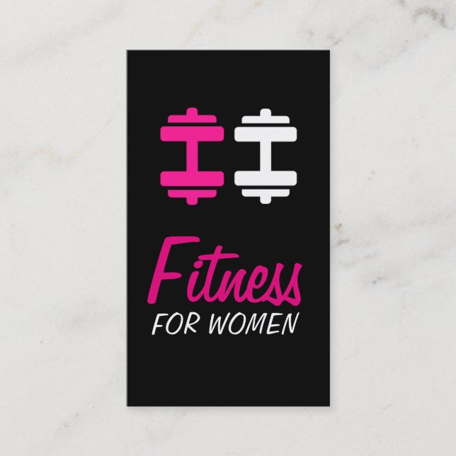 Fitness für Frauen Pink Personal Trainer Card Visitenkarte (Vorderseite)