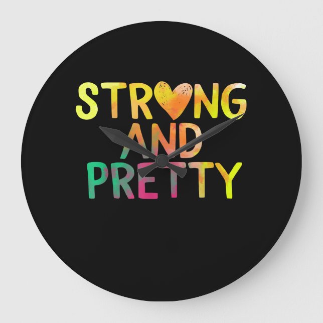 Fitness für hübsche und starke weibliche Computers Große Wanduhr (Vorderseite)