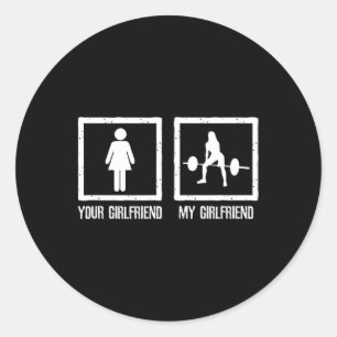Fitness für Ihre VS My Girlfriend-Bodybuilding Runder Aufkleber