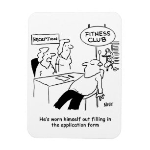 Fitness Gesundheitsclub Cartoon Magnet