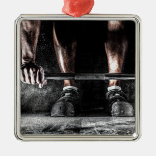Fitness Gewicht Barbell Gym Silbernes Ornament