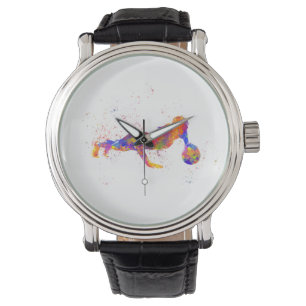 Fitness ginmasta en acuarela armbanduhr