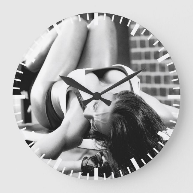 Fitness Girl Große Wanduhr (Vorderseite)