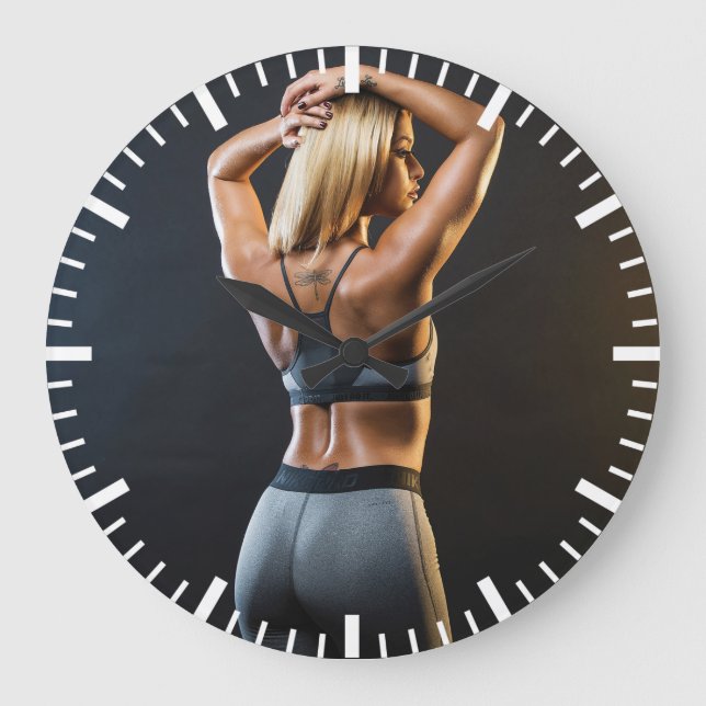 Fitness Girl Große Wanduhr (Vorderseite)