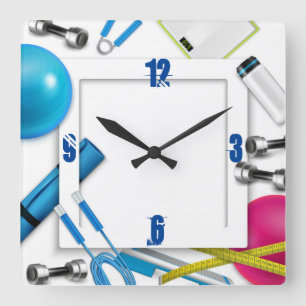 Fitness groß quadratische wanduhr