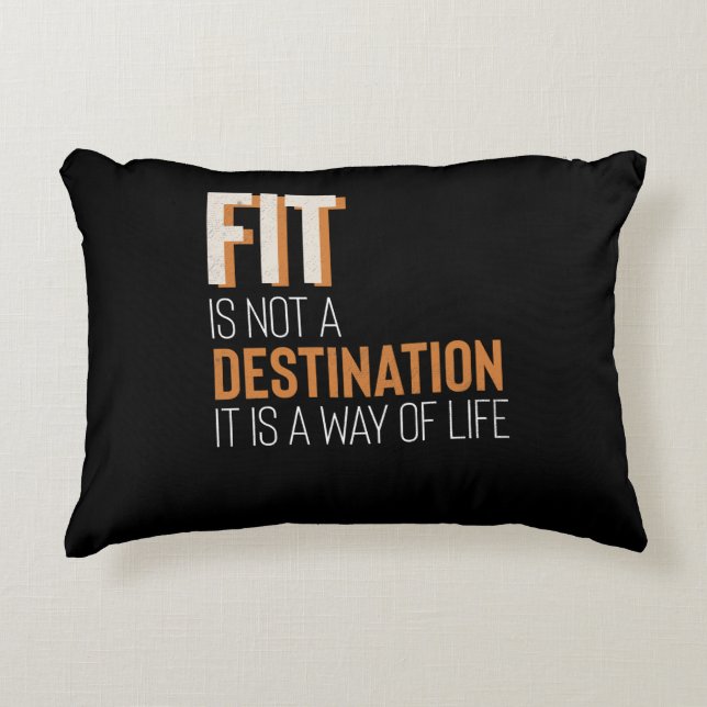 Fitness Gym Motivation Fit ist Art des Lebens Dekokissen (Vorderseite)