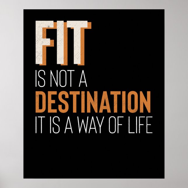 Fitness Gym Motivation Fit ist Art des Lebens Poster (Vorne)