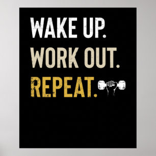 Fitness-Gym-Motivation Wecke Arbeit wieder Poster