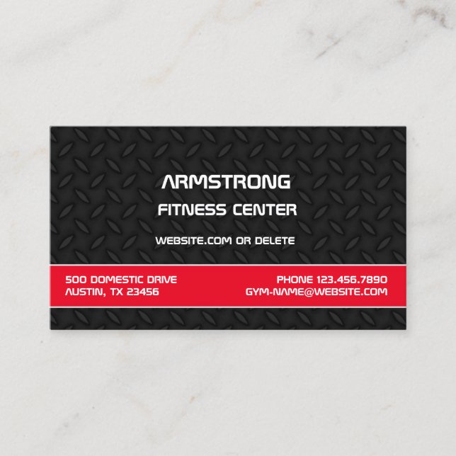 Fitness Gym Personal Trainer Business Card Visitenkarte (Vorderseite)