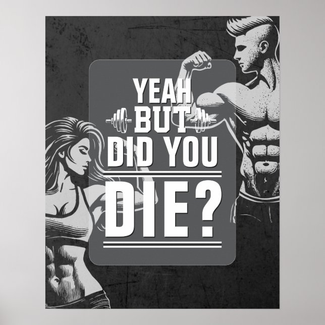 Fitness Gym Workout Bodybuilding Motivierend Poster (Vorne)