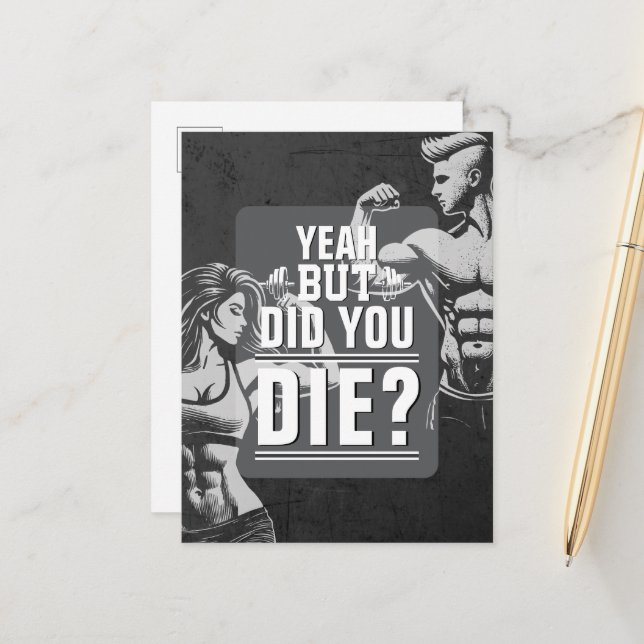 Fitness Gym Workout Bodybuilding Motivierend Postkarte (Vorderseite/Rückseite Beispiel)