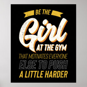 Fitness Gym Workout Motivation Frauen Poster