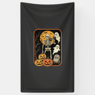 Fitness Halloween Skelett Geist Kürbis Workout D Banner