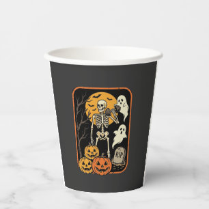 Fitness Halloween Skelett Geist Kürbis Workout D Pappbecher