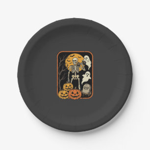 Fitness Halloween Skelett Geist Kürbis Workout D Pappteller